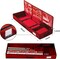 Gift Wrap Organizer 42 Inch, 600d Oxford Fabric Christmas Wrapping Paper Storage Containers Bag w/Useful Pockets Fits Storing Rolls, Ribbons, Bows Red